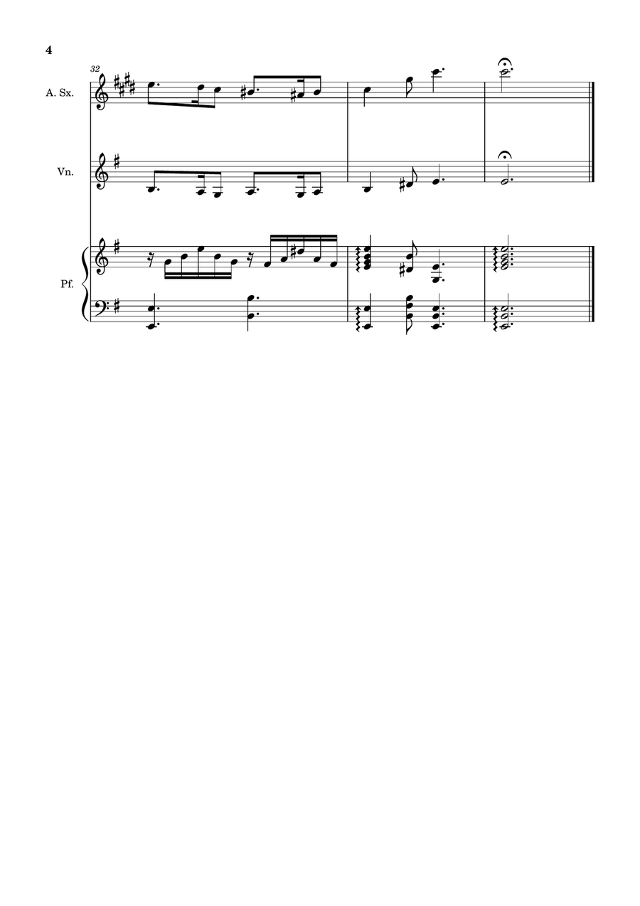 Greensleeves - A. Sax., Violin and Piano. Score and Parts. Small Ensemble scores gallery preview page 4