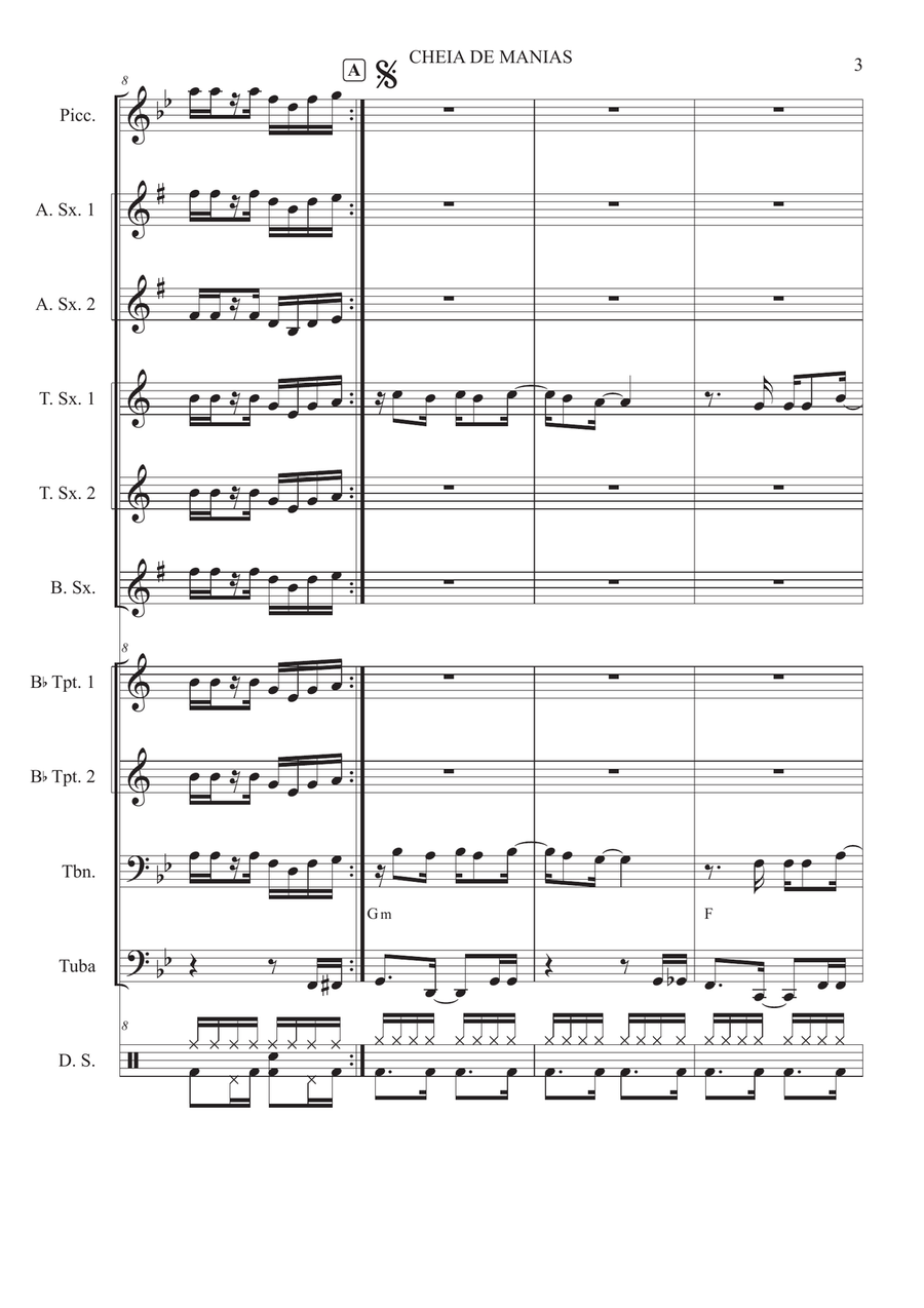 Cheia De Manias Cheia De Manias Jazz Ensemble scores gallery preview page 3
