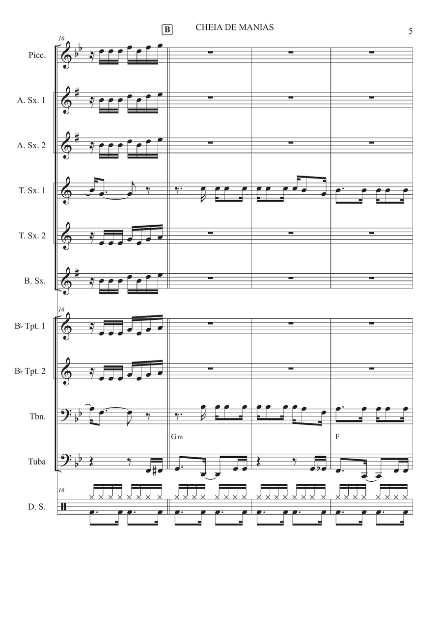 Cheia De Manias Cheia De Manias Jazz Ensemble scores gallery preview page 5