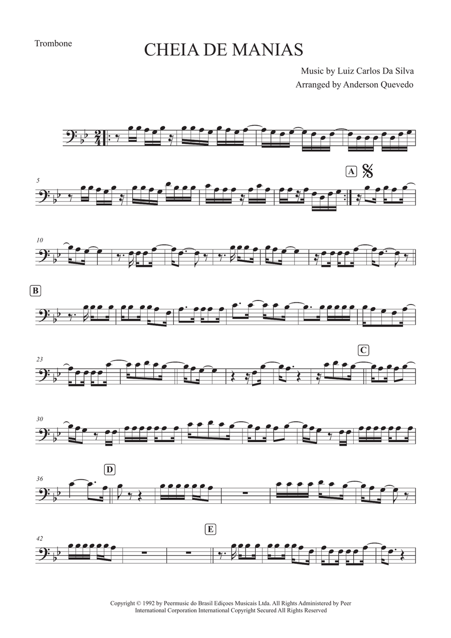 Cheia De Manias Cheia De Manias Trombone Solo scores gallery preview page 1