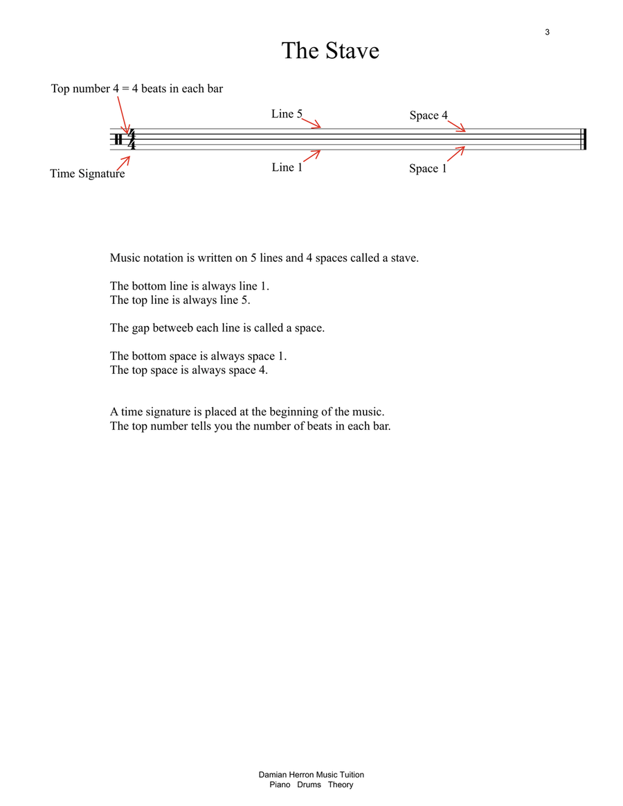 Drum Notation Reading and Counting Exercises Beginner Level Drum Set scores gallery preview page 2