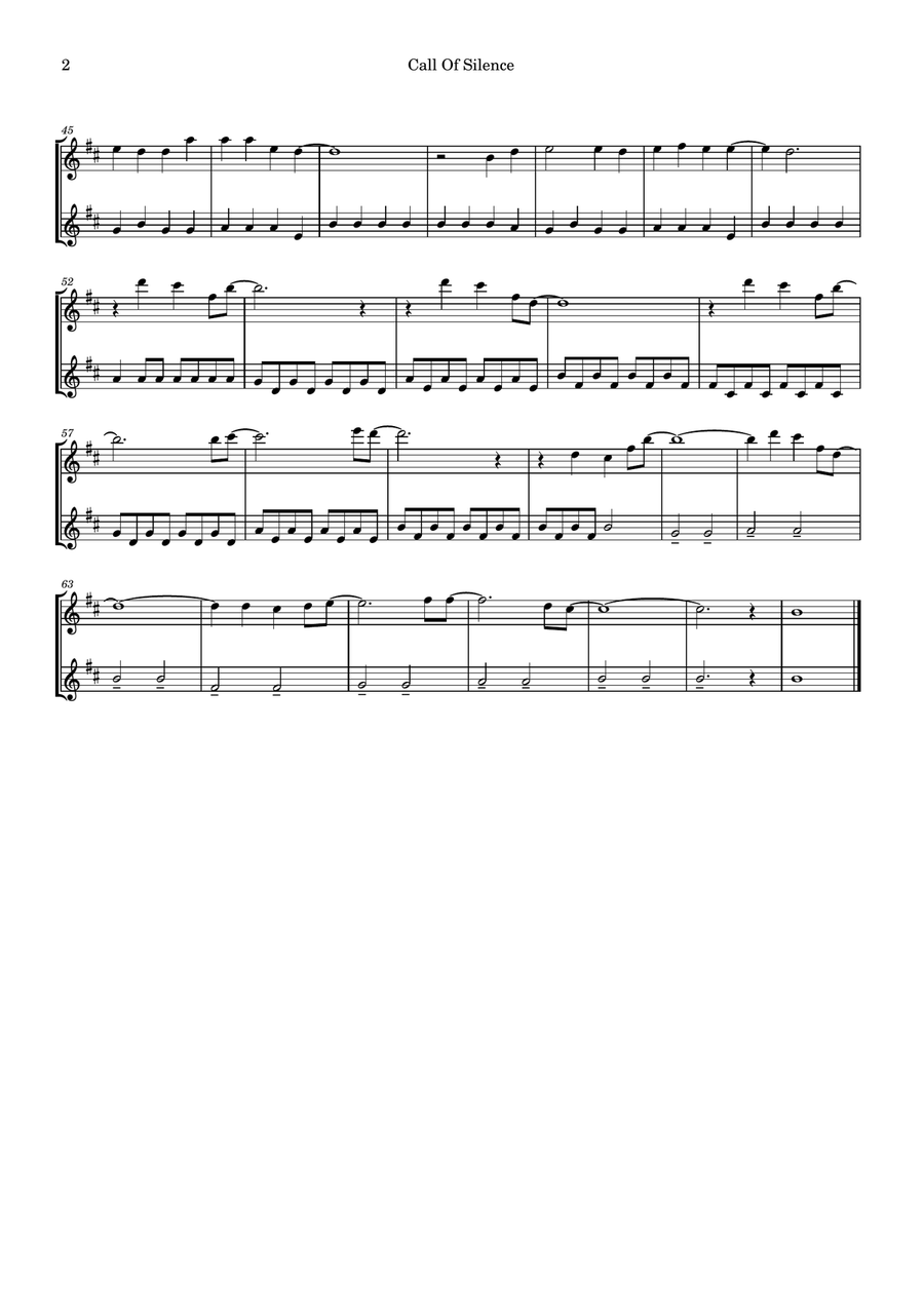 Call Of Silence Flute Duet scores gallery preview page 2