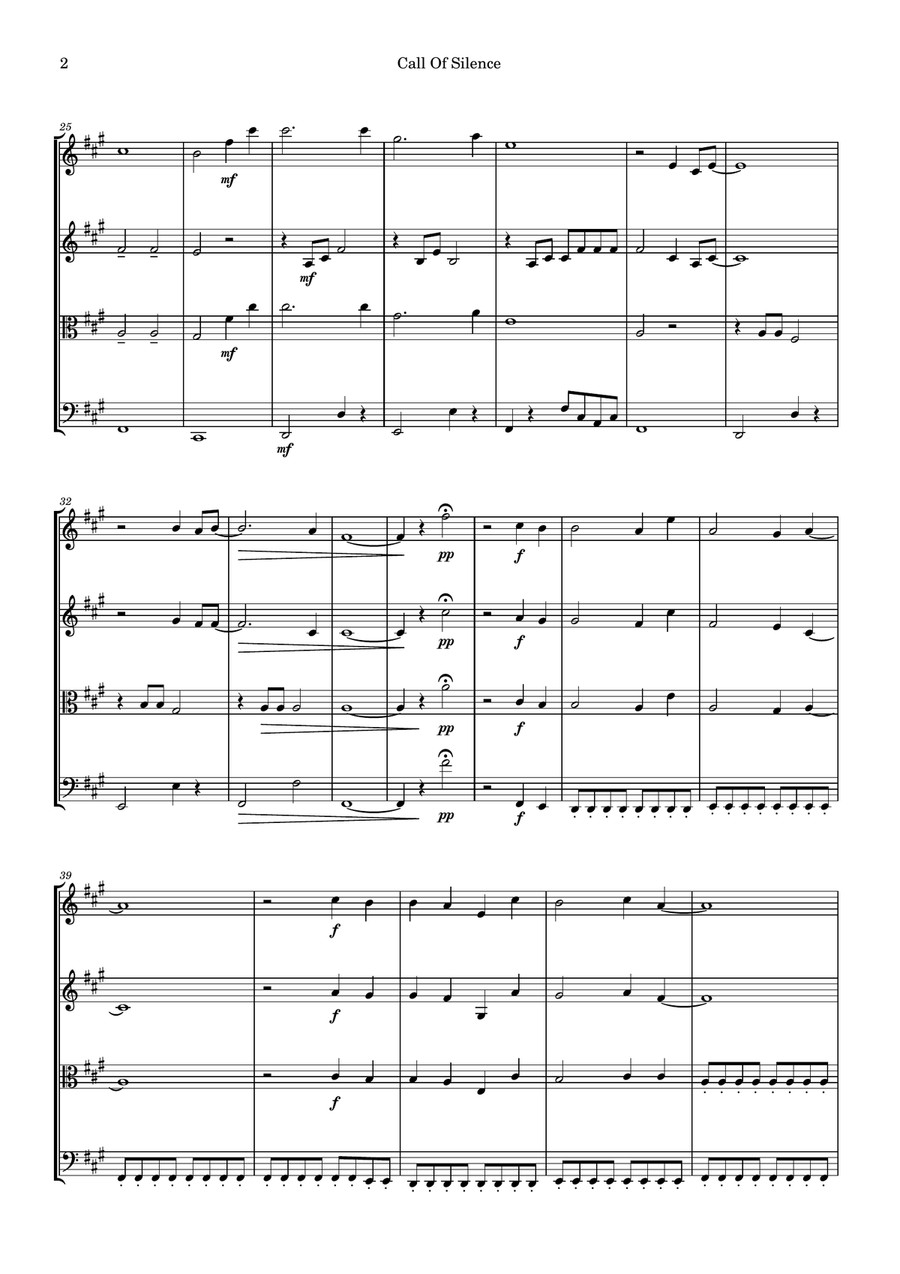 Call Of Silence String Quartet scores gallery preview page 2