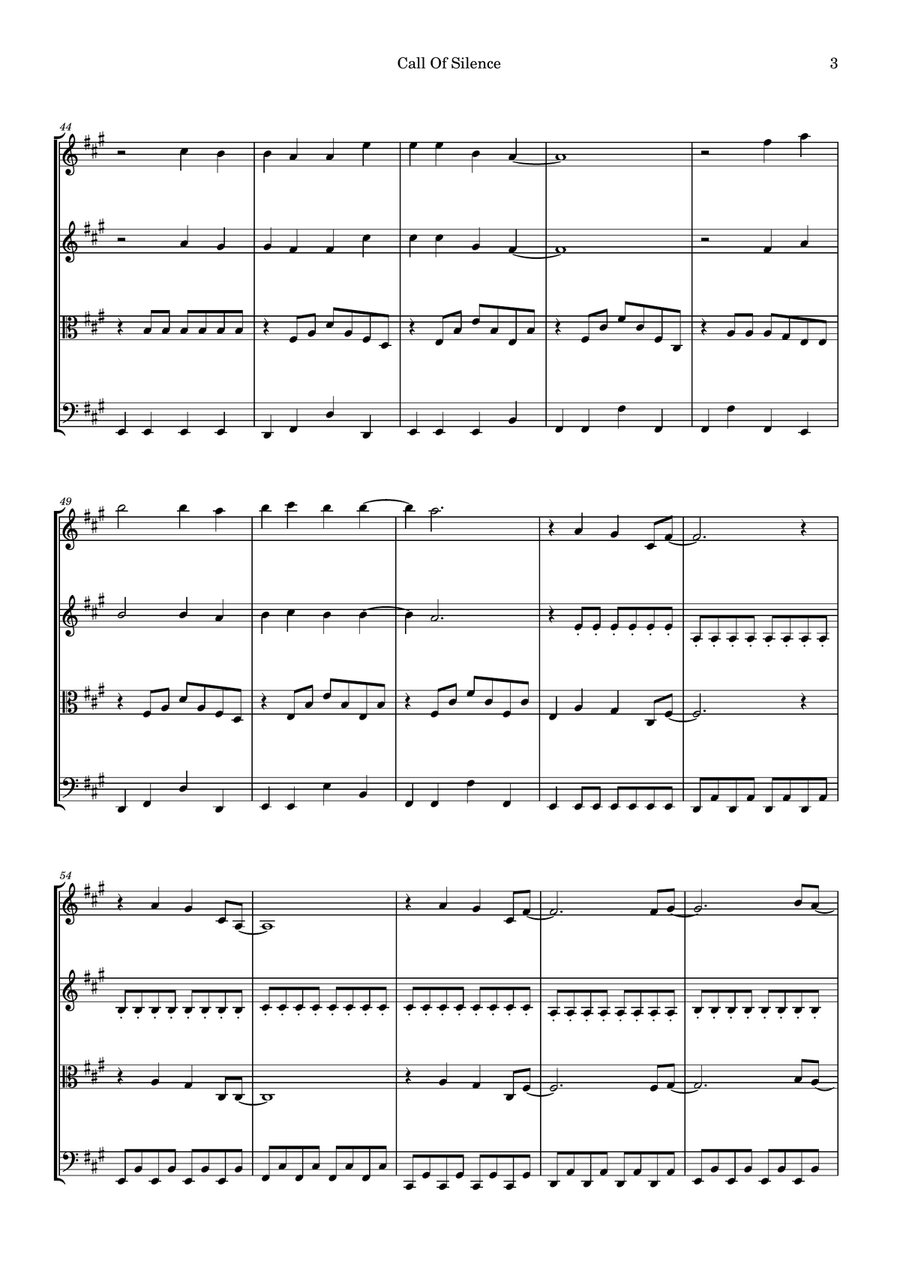 Call Of Silence String Quartet scores gallery preview page 3