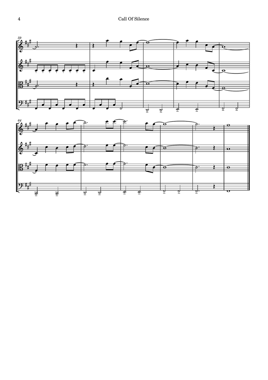 Call Of Silence String Quartet scores gallery preview page 4