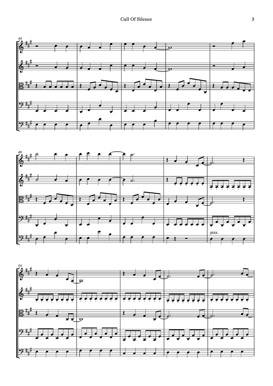 Call Of Silence Call Of Silence String Orchestra scores gallery preview page 3