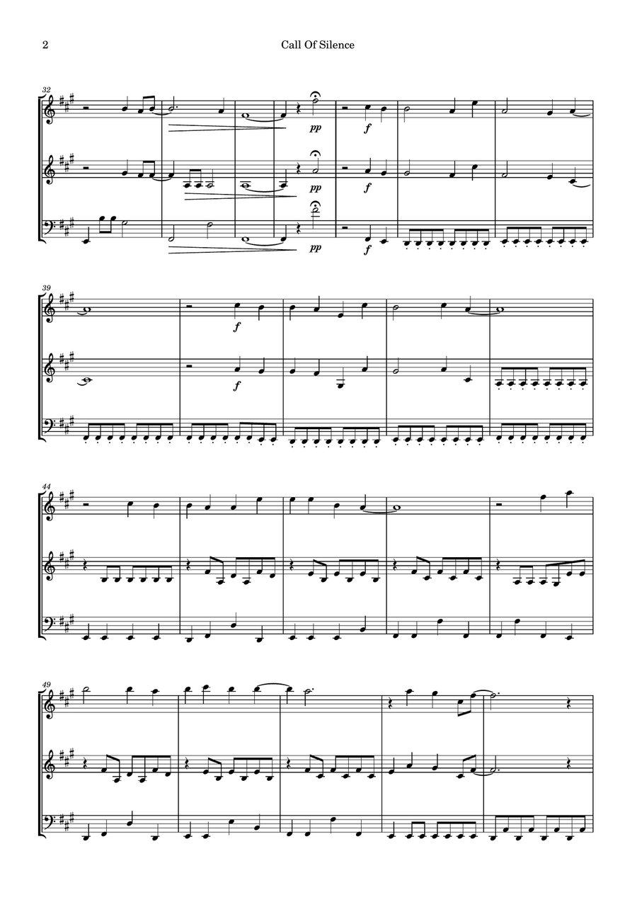 Call Of Silence String Trio scores gallery preview page 2