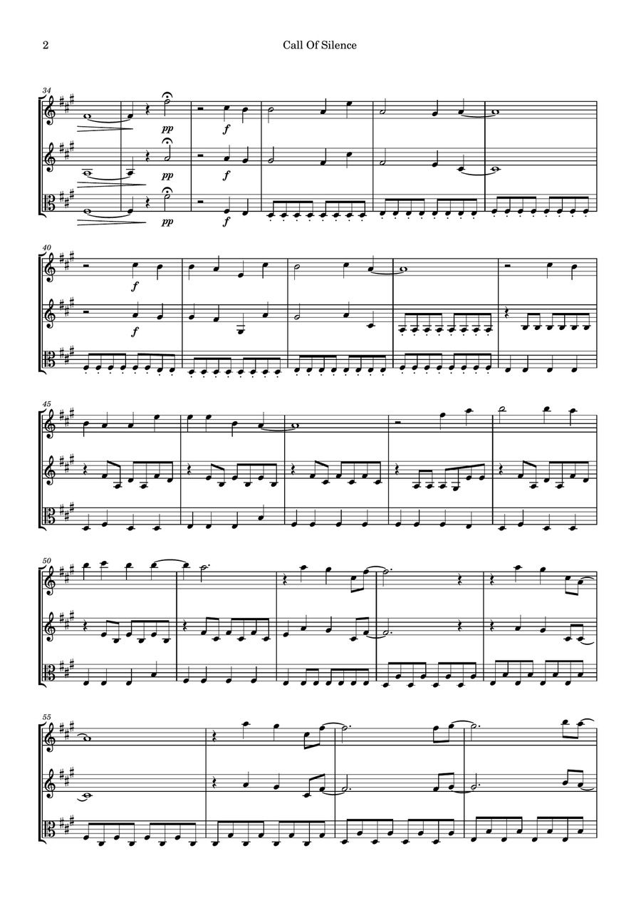 Call Of Silence String Trio scores gallery preview page 2
