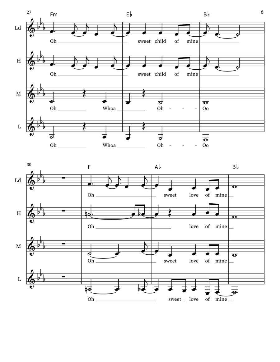 Sweet Child O' Mine Sweet Child O' Mine Show Choir scores gallery preview page 6