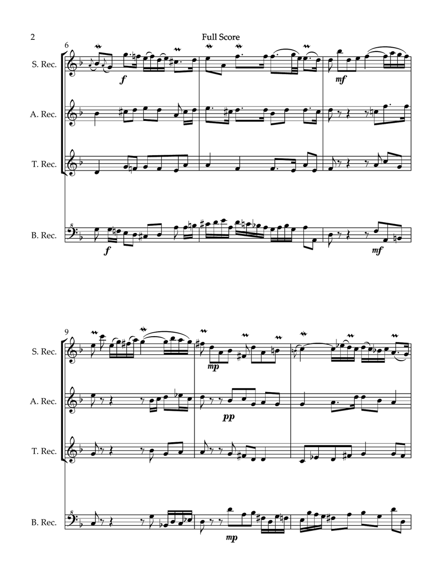 From the Royal Ghosts, for Recorder Quartet Woodwind Quartet scores gallery preview page 2