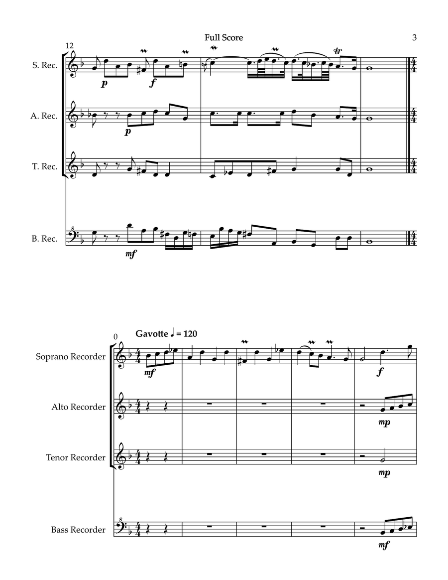 From the Royal Ghosts, for Recorder Quartet Woodwind Quartet scores gallery preview page 3