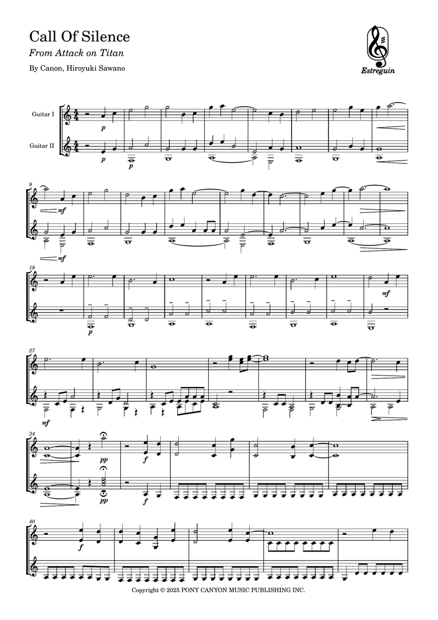 Call Of Silence Acoustic Guitar scores gallery preview page 1