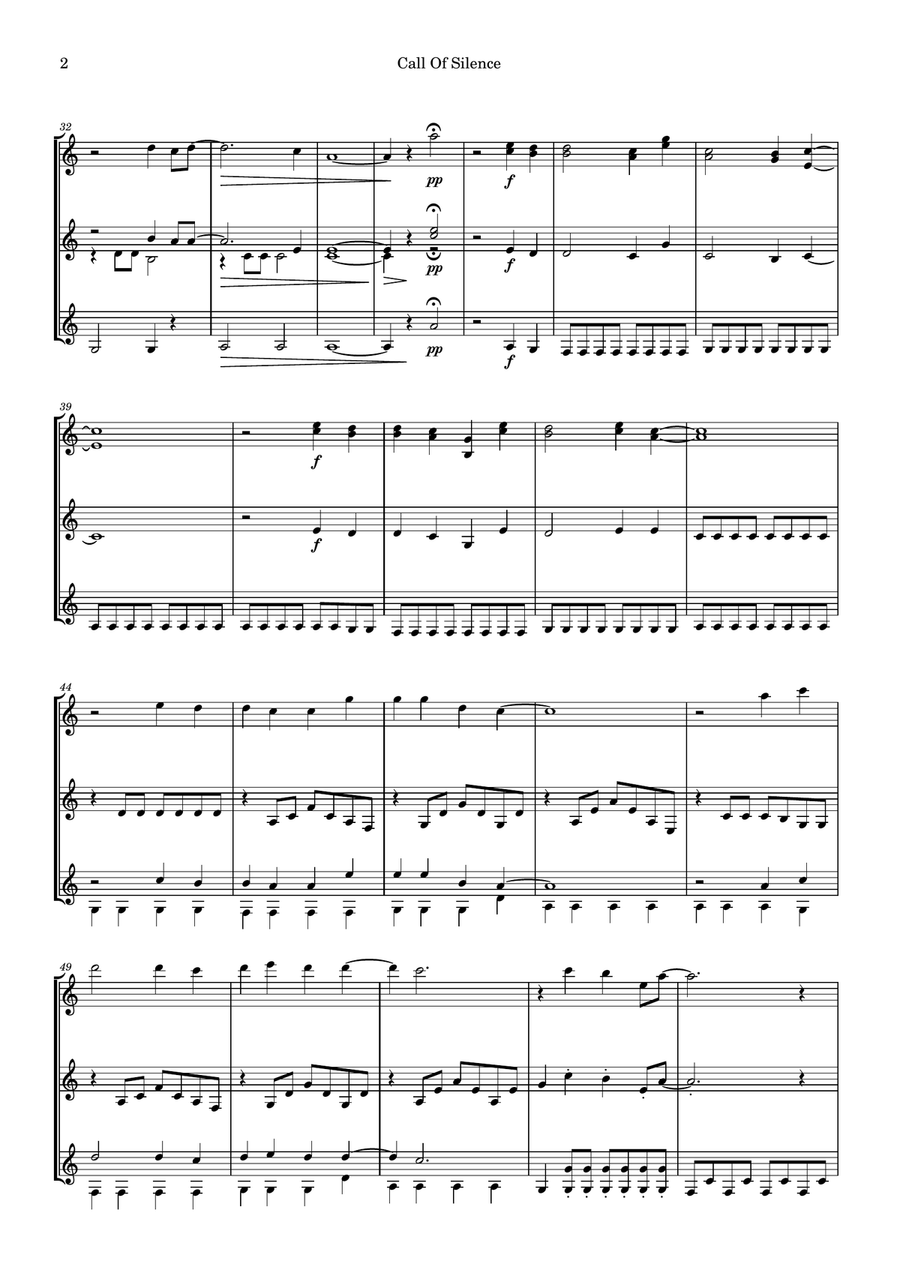Call Of Silence Guitar Ensemble scores gallery preview page 2