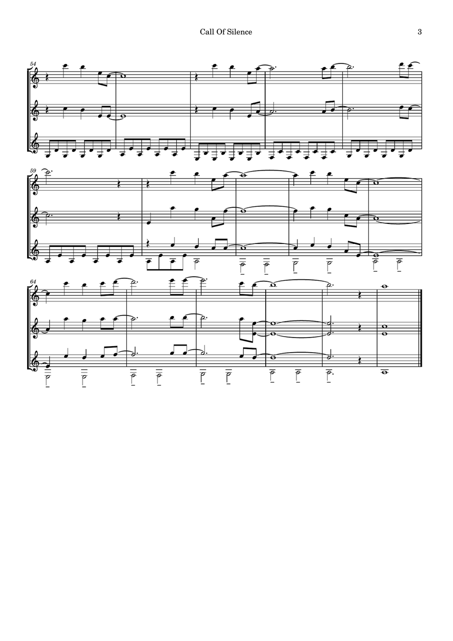 Call Of Silence Guitar Ensemble scores gallery preview page 3