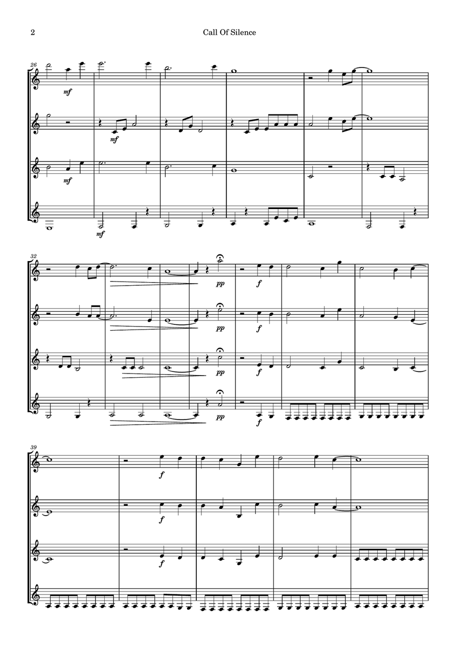 Call Of Silence Guitar Ensemble scores gallery preview page 2
