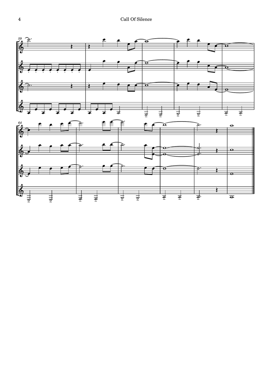 Call Of Silence Guitar Ensemble scores gallery preview page 4