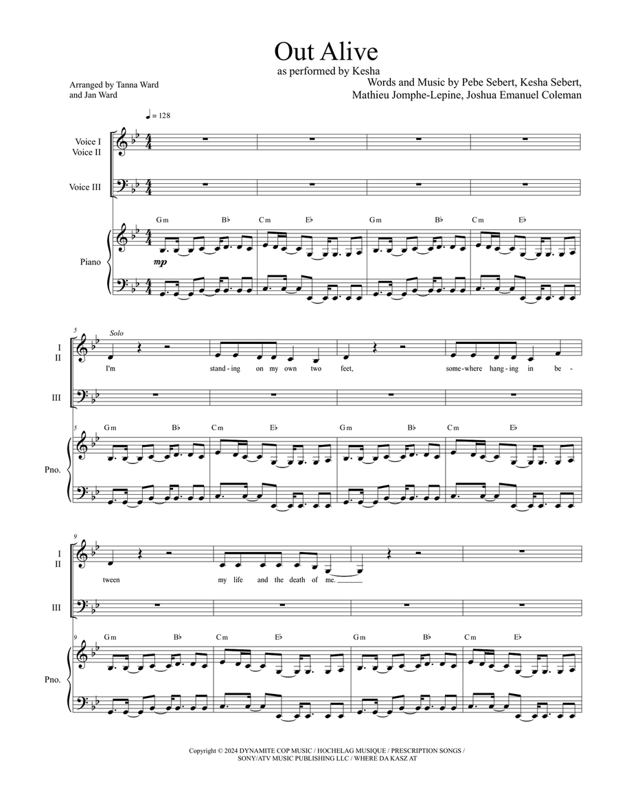 Out Alive Out Alive 3-Part scores gallery preview page 1