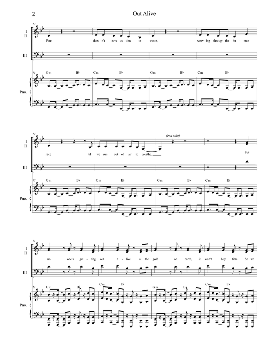 Out Alive Out Alive 3-Part scores gallery preview page 2