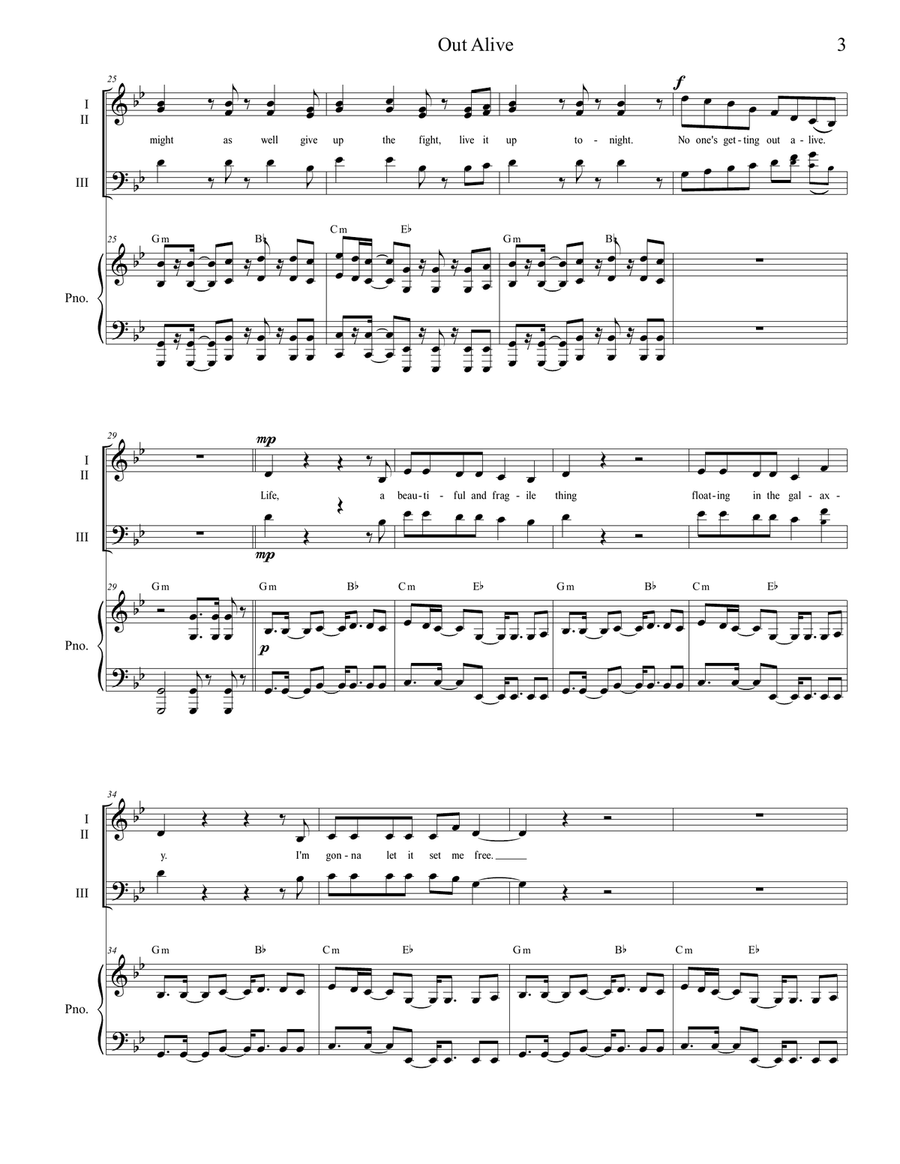 Out Alive Out Alive 3-Part scores gallery preview page 3