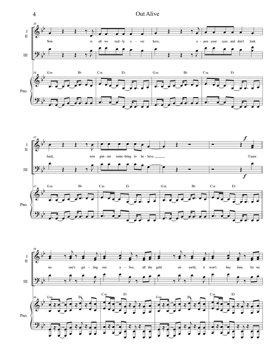 Out Alive Out Alive 3-Part scores gallery preview page 4