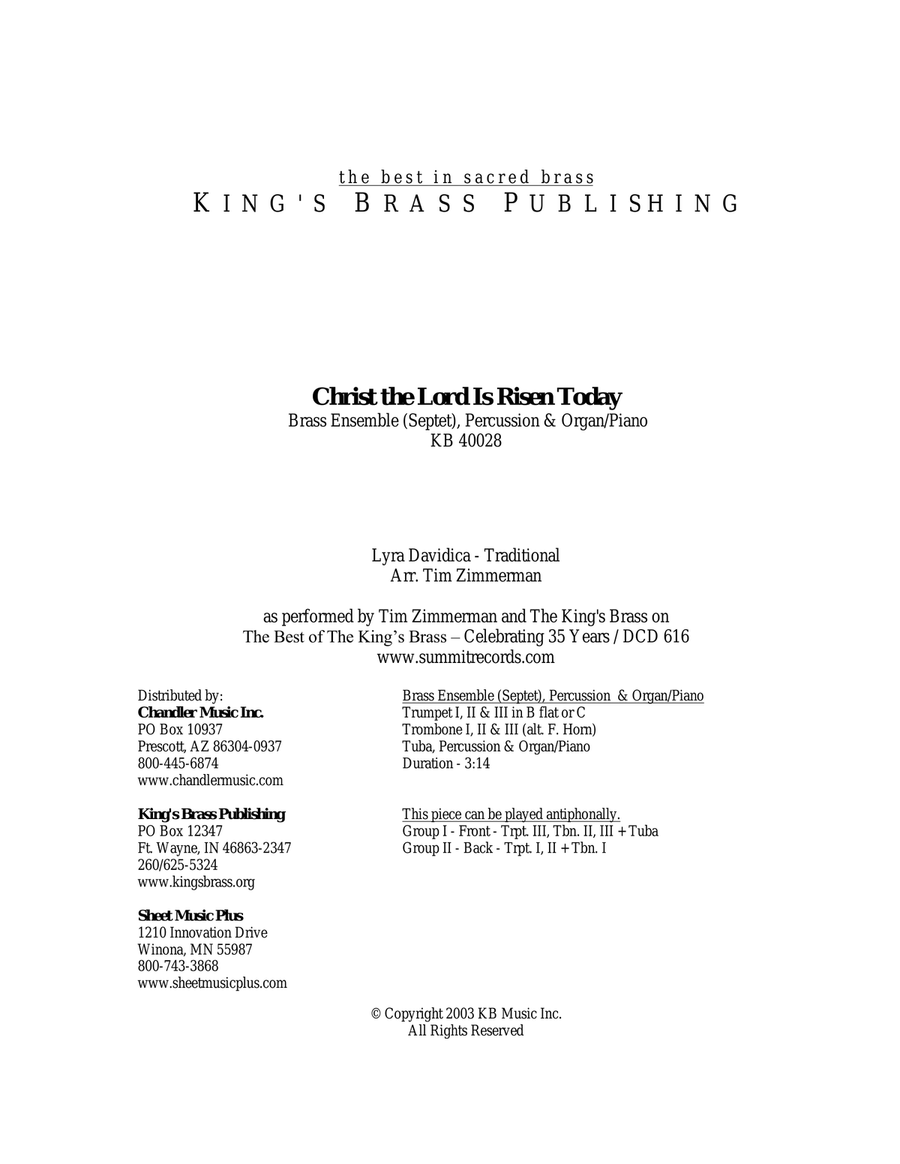 Christ the Lord Is Risen Today Large Ensemble scores gallery preview page 2