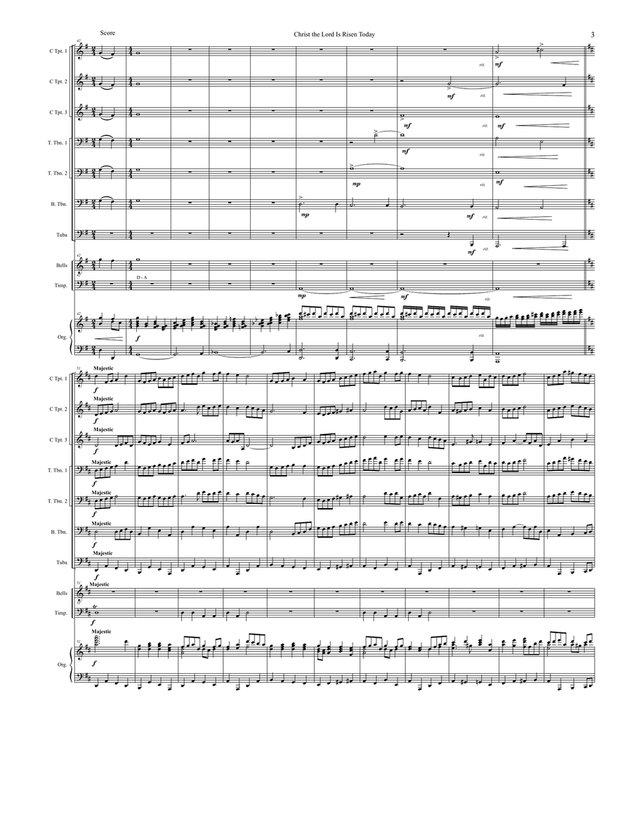 Christ the Lord Is Risen Today Large Ensemble scores gallery preview page 5