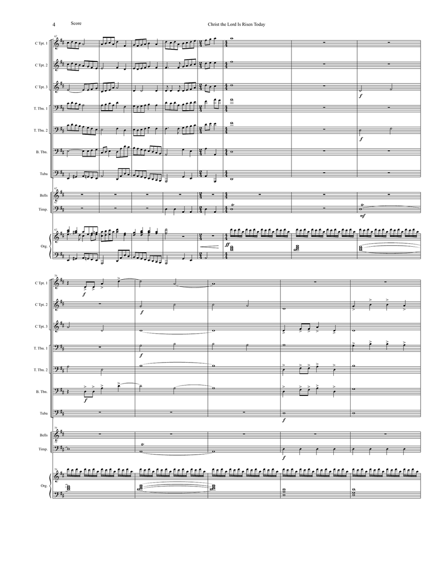 Christ the Lord Is Risen Today Large Ensemble scores gallery preview page 6