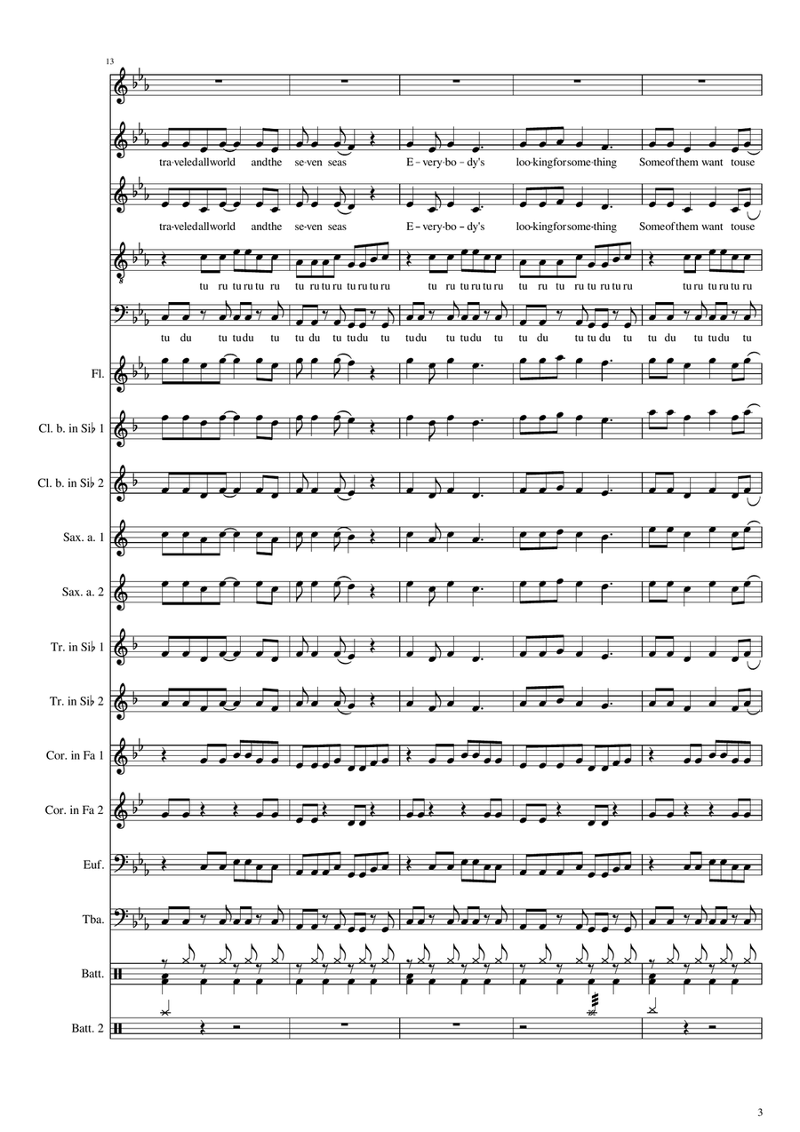 Sweet Dreams (Are Made Of This) Woodwind Ensemble scores gallery preview page 3
