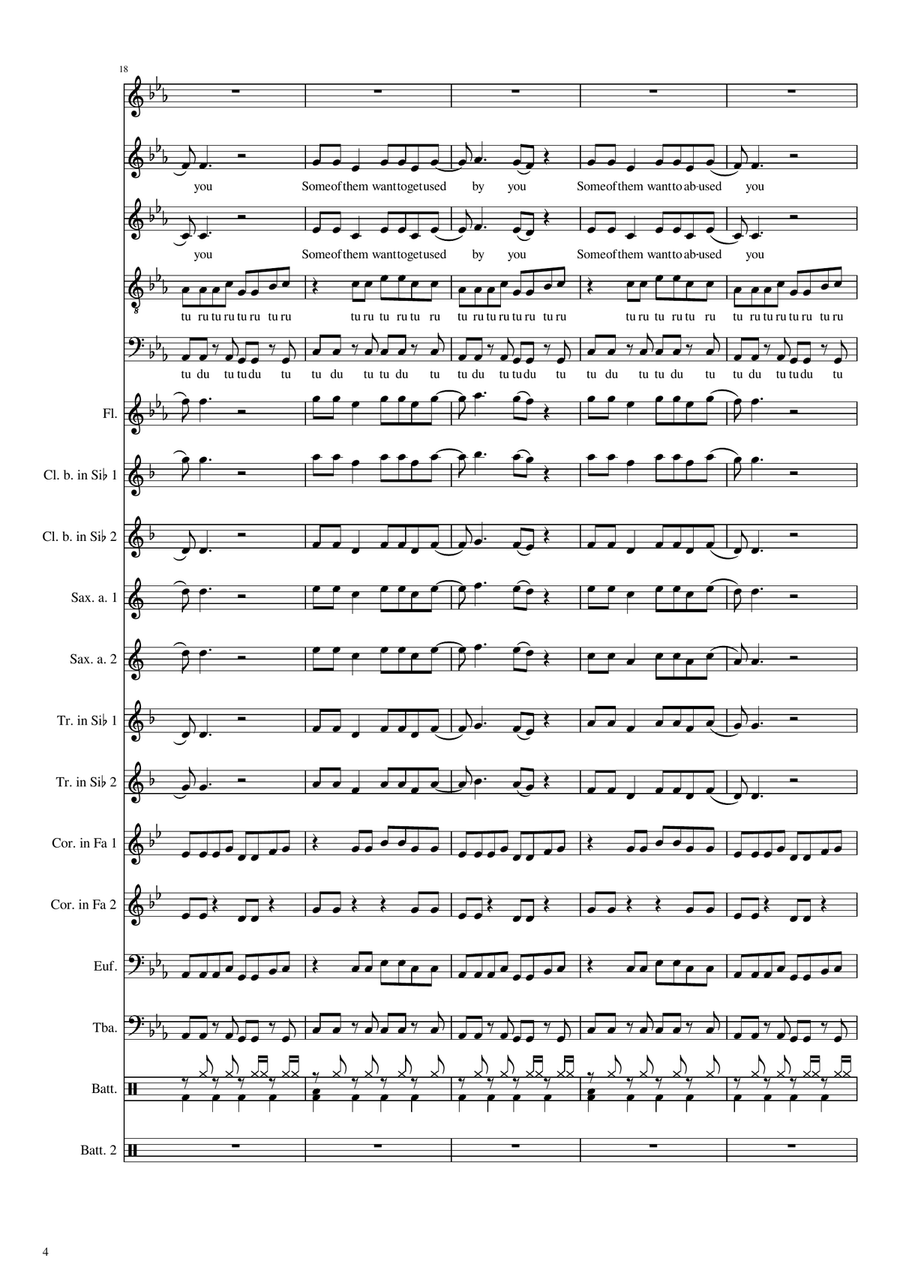 Sweet Dreams (Are Made Of This) Woodwind Ensemble scores gallery preview page 4