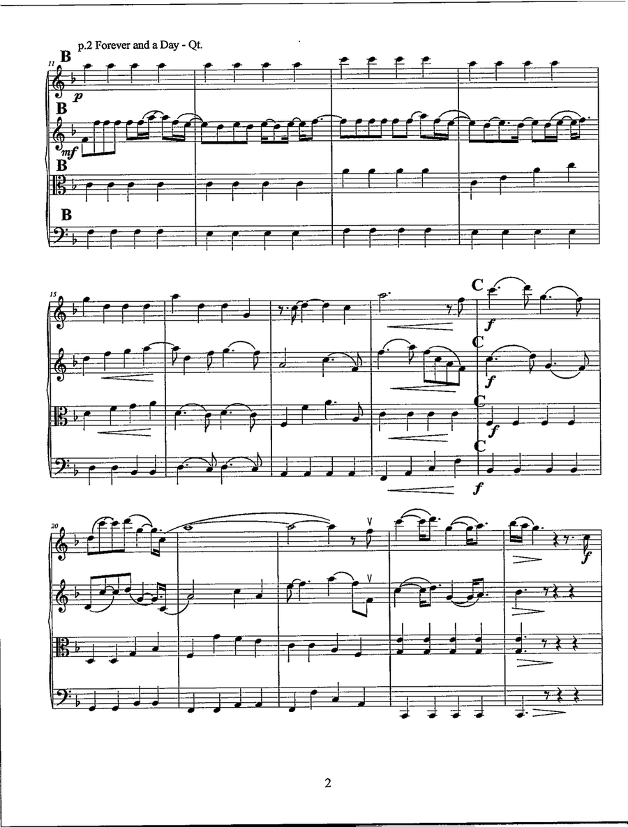 Forever And A Day Forever And A Day String Quartet scores gallery preview page 3