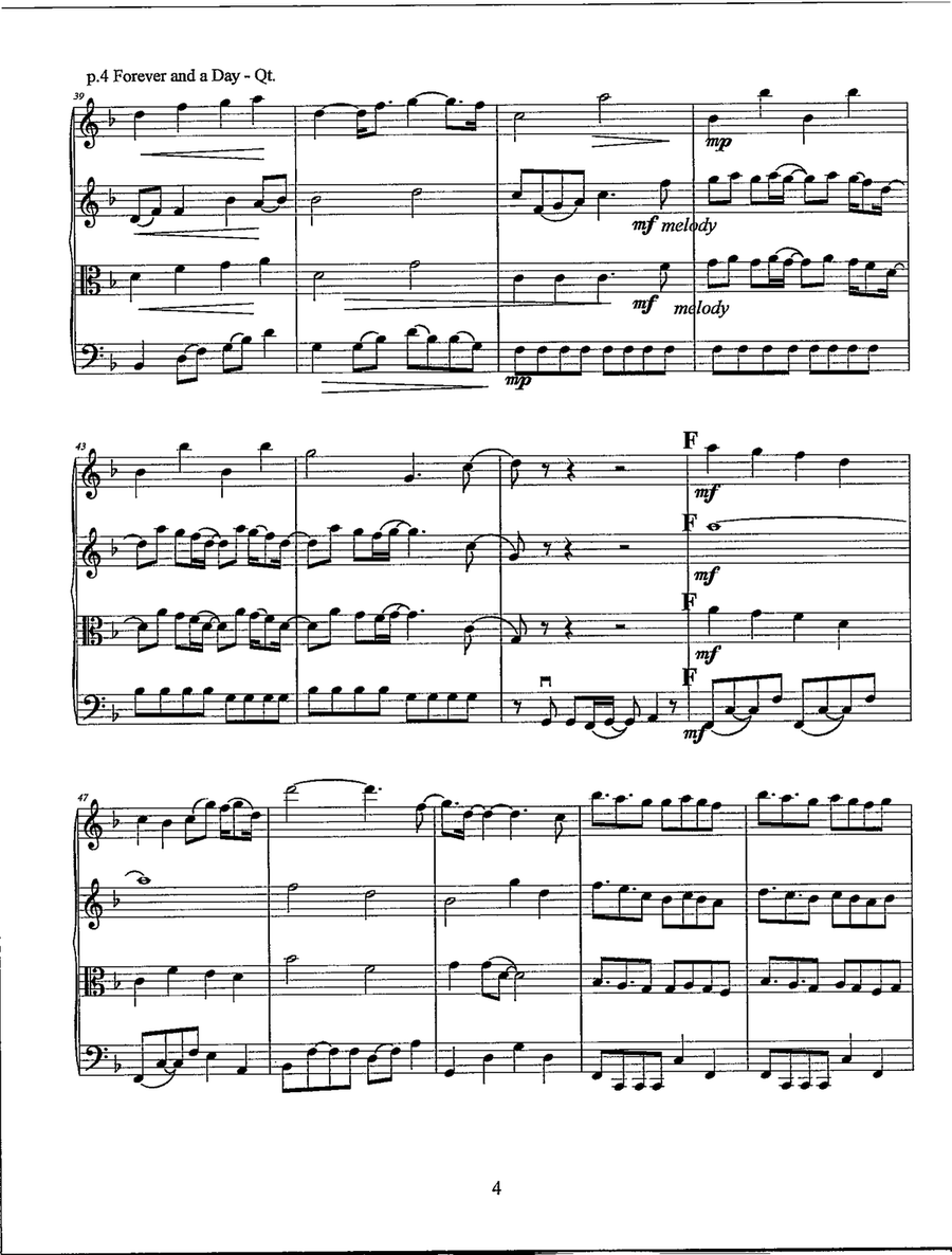Forever And A Day Forever And A Day String Quartet scores gallery preview page 5