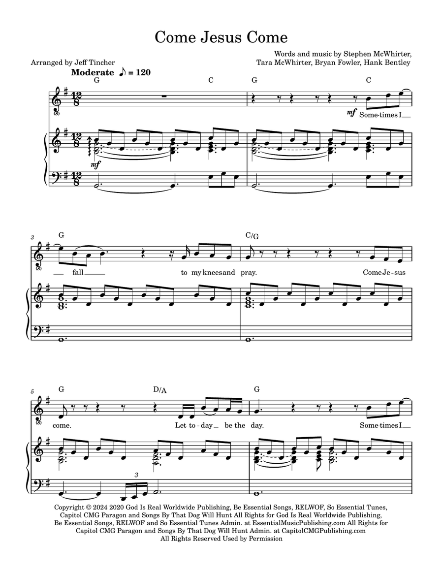 Come Jesus Come Come Jesus Come Piano, Vocal scores gallery preview page 2