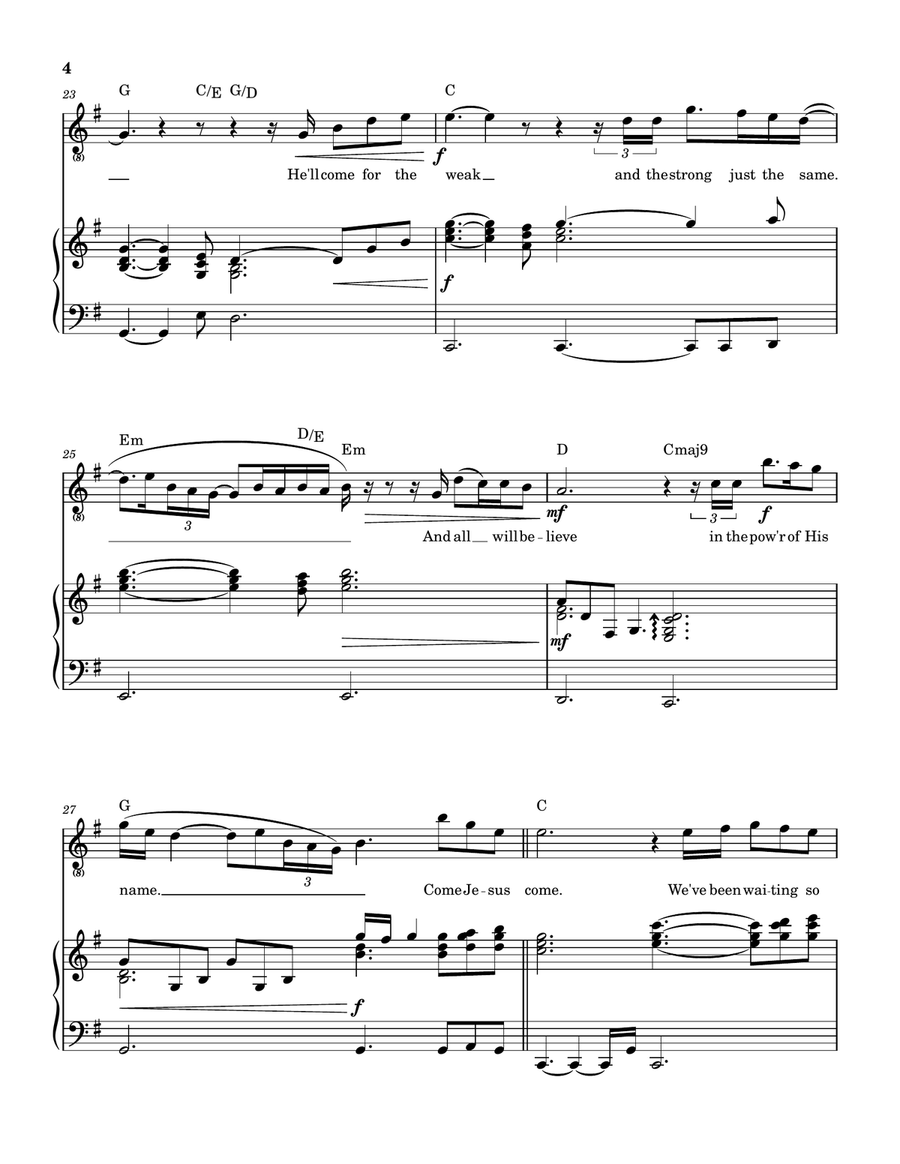 Come Jesus Come Come Jesus Come Piano, Vocal scores gallery preview page 5