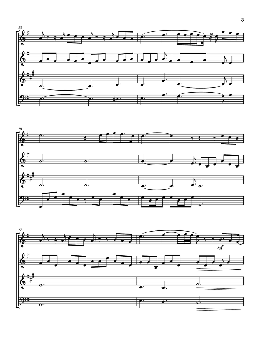 Come Jesus Come Woodwind Quartet scores gallery preview page 4