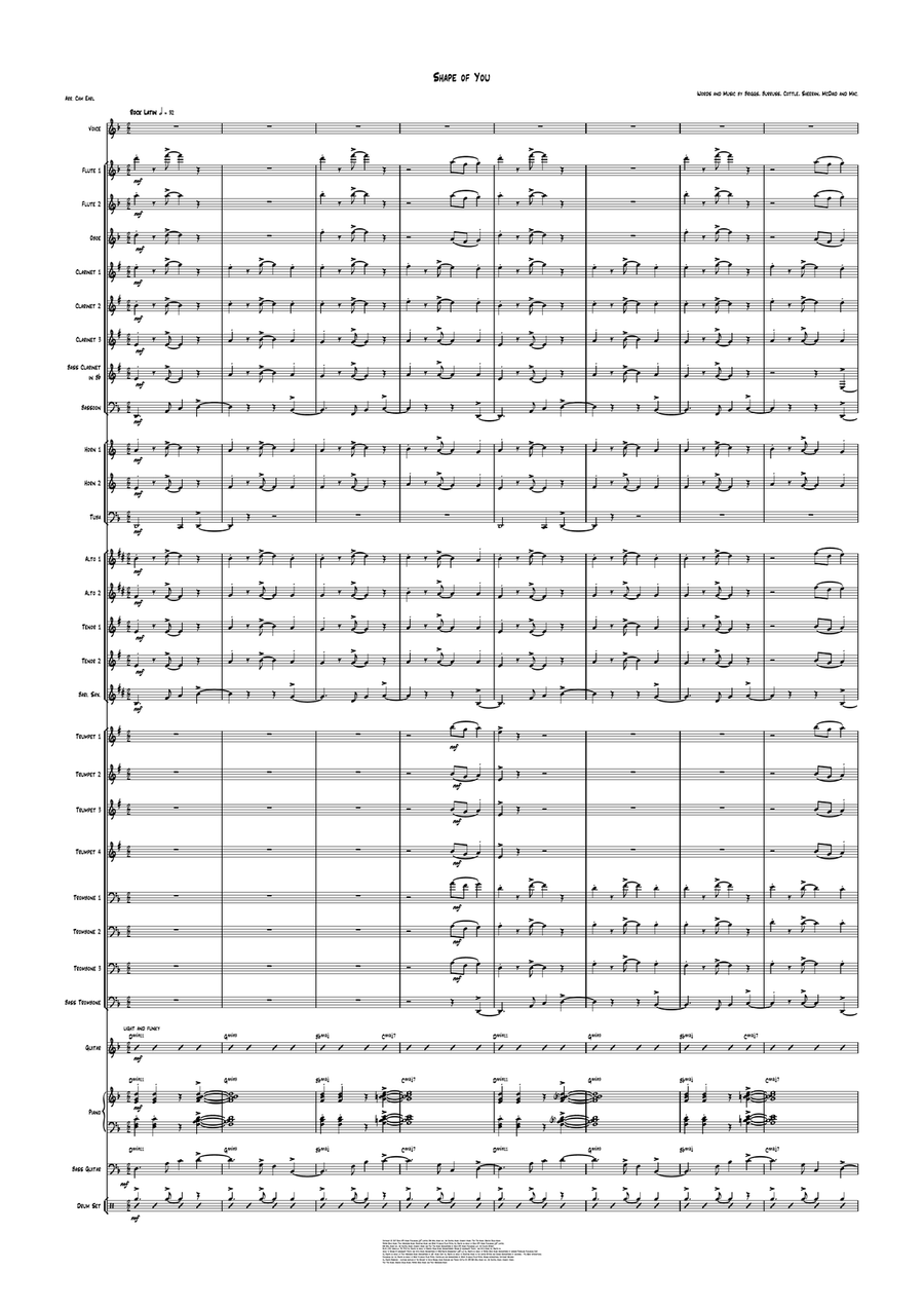 Shape Of You Shape Of You Concert Band scores gallery preview page 1