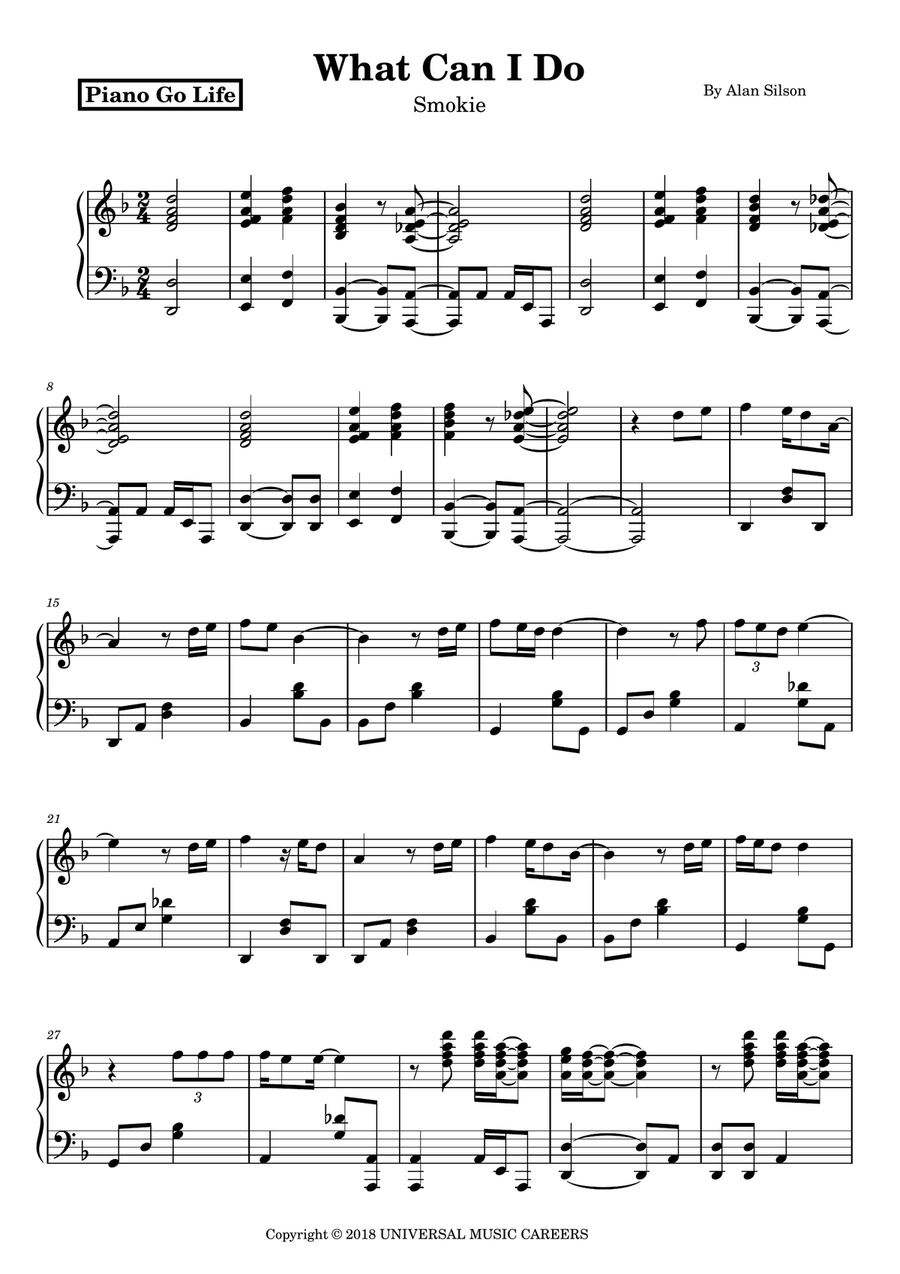 What Can I Do What Can I Do Piano Solo scores gallery preview page 1