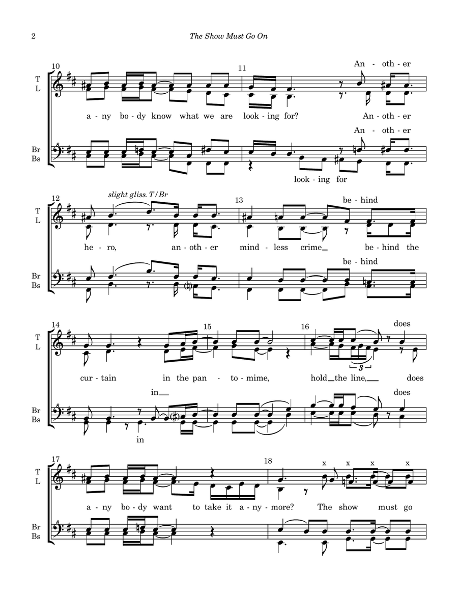 The Show Must Go On The Show Must Go On SSAA scores gallery preview page 2