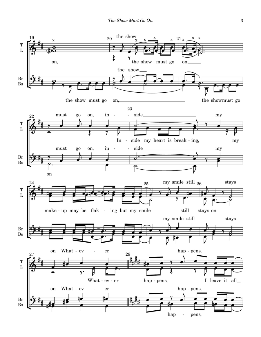 The Show Must Go On The Show Must Go On SSAA scores gallery preview page 3