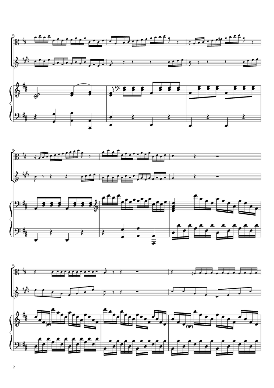 Sonta for 2 Pianos D major KV448 6.375a / Viola & Clarinet, Piano trio B-Flat Clarinet scores gallery preview page 2