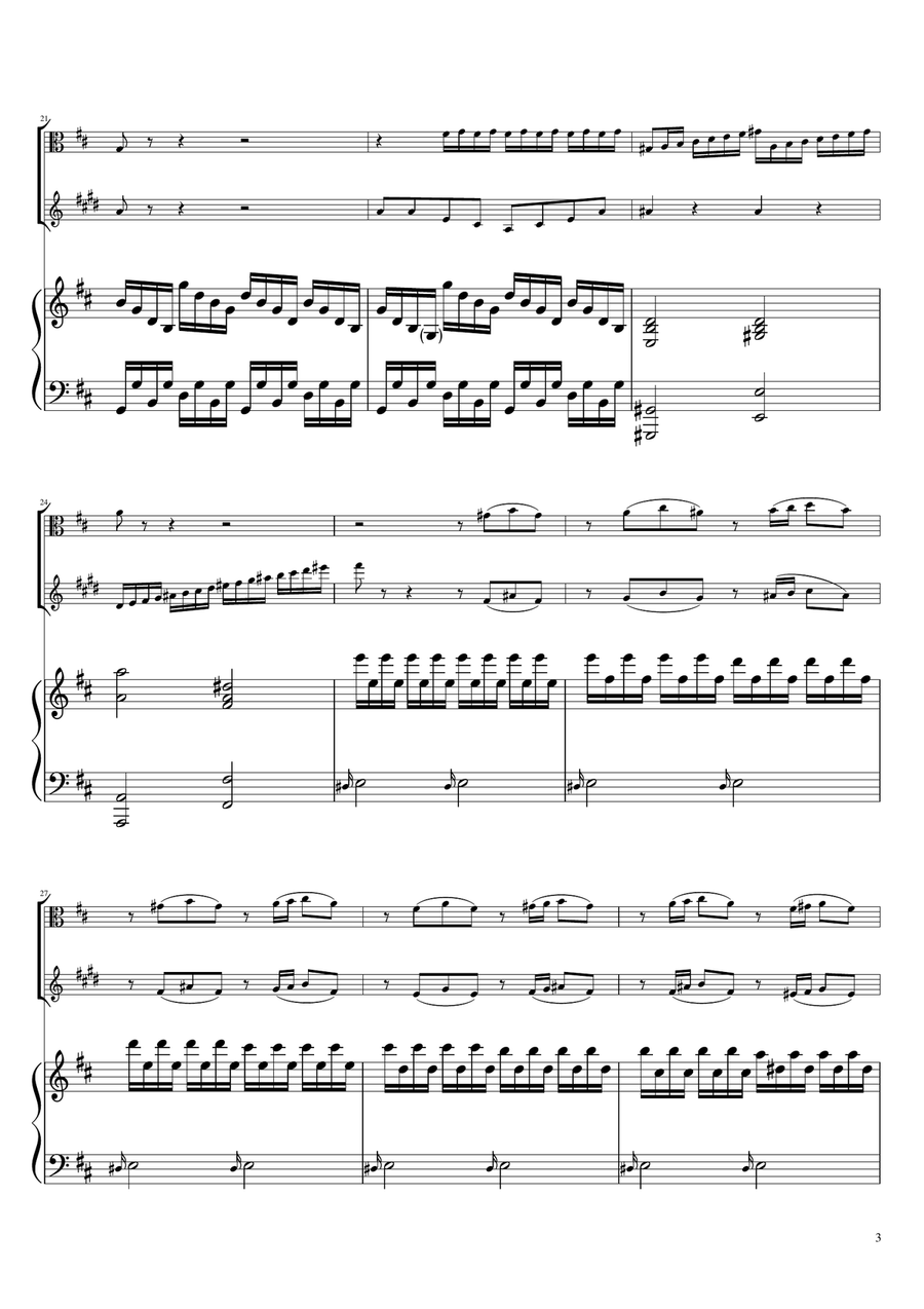 Sonta for 2 Pianos D major KV448 6.375a / Viola & Clarinet, Piano trio B-Flat Clarinet scores gallery preview page 3