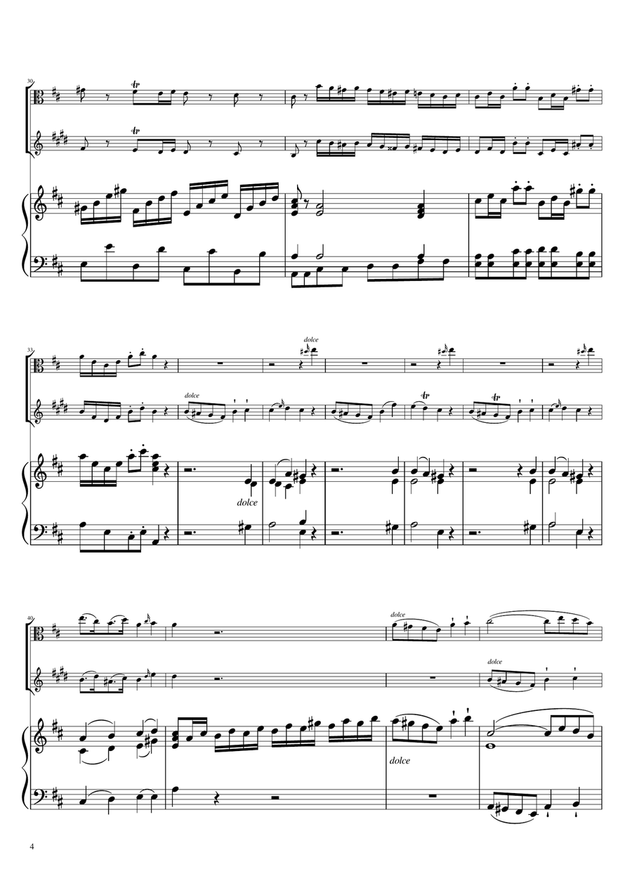 Sonta for 2 Pianos D major KV448 6.375a / Viola & Clarinet, Piano trio B-Flat Clarinet scores gallery preview page 4