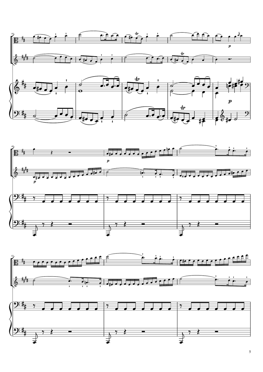 Sonta for 2 Pianos D major KV448 6.375a / Viola & Clarinet, Piano trio B-Flat Clarinet scores gallery preview page 5
