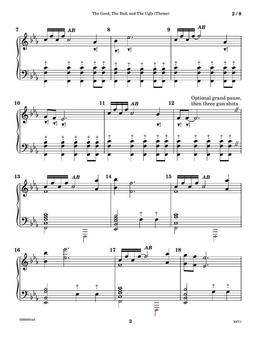 The Good, The Bad And The Ugly (Main Title) Handbell Choir scores gallery preview page 2