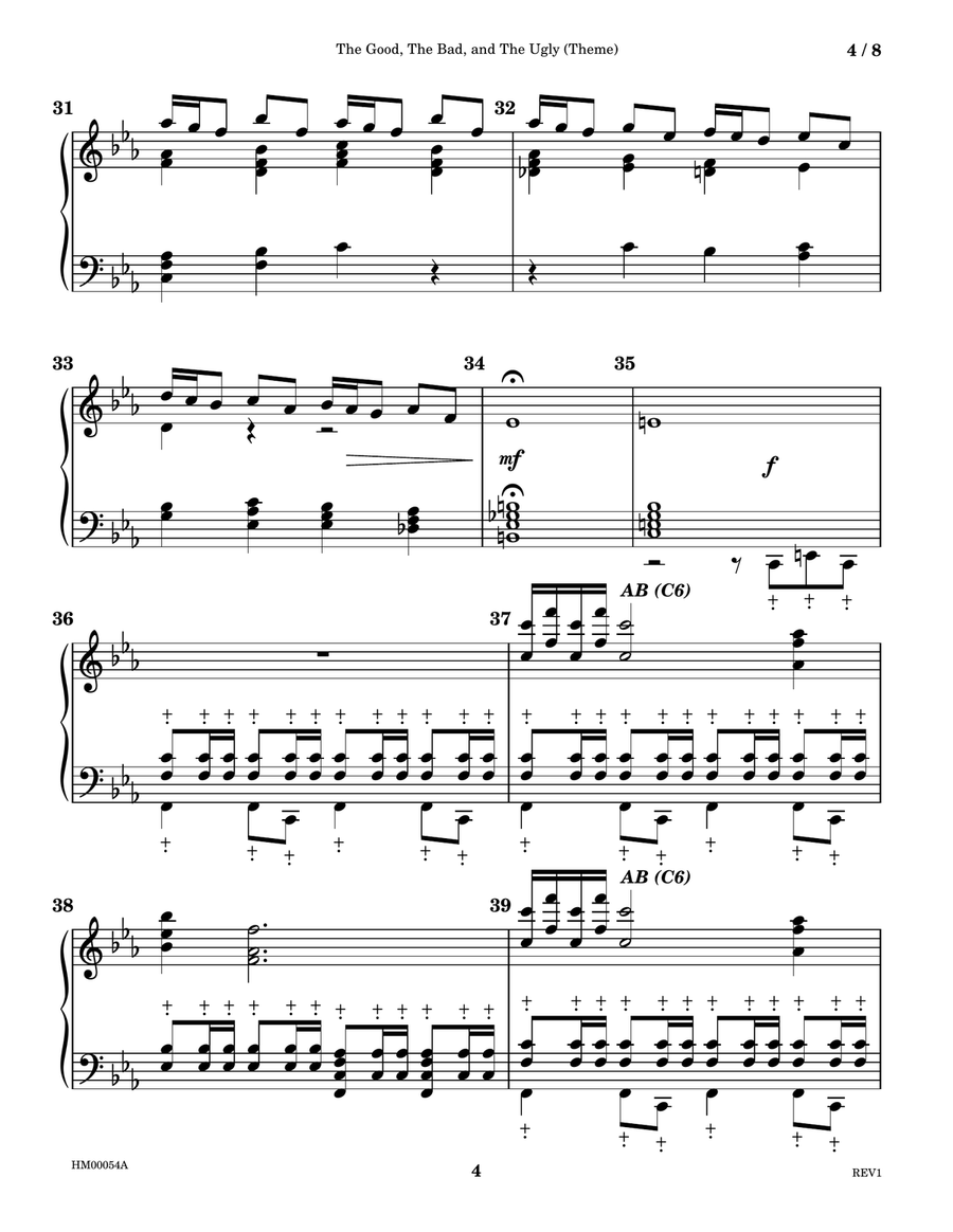 The Good, The Bad And The Ugly (Main Title) Handbell Choir scores gallery preview page 4