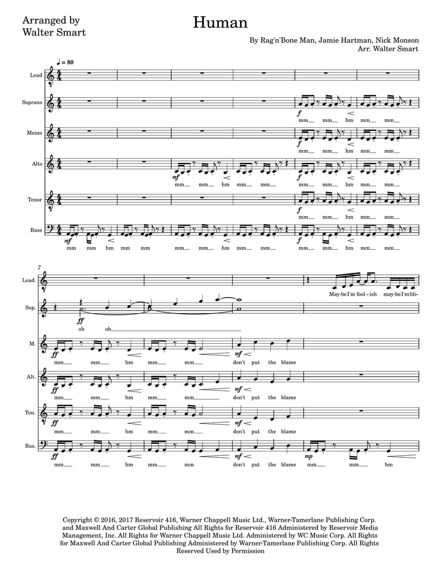 Human A Cappella scores gallery preview page 1