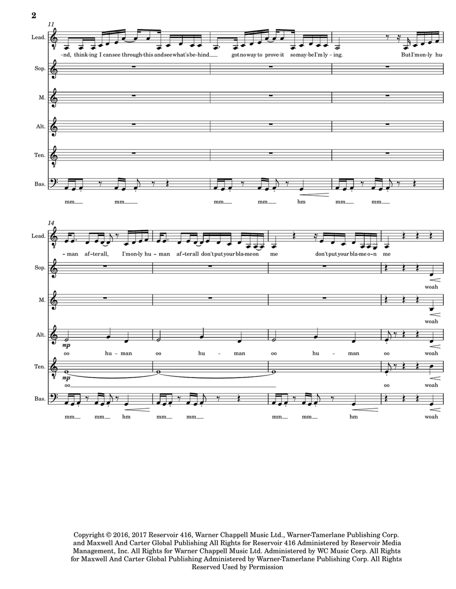 Human A Cappella scores gallery preview page 2