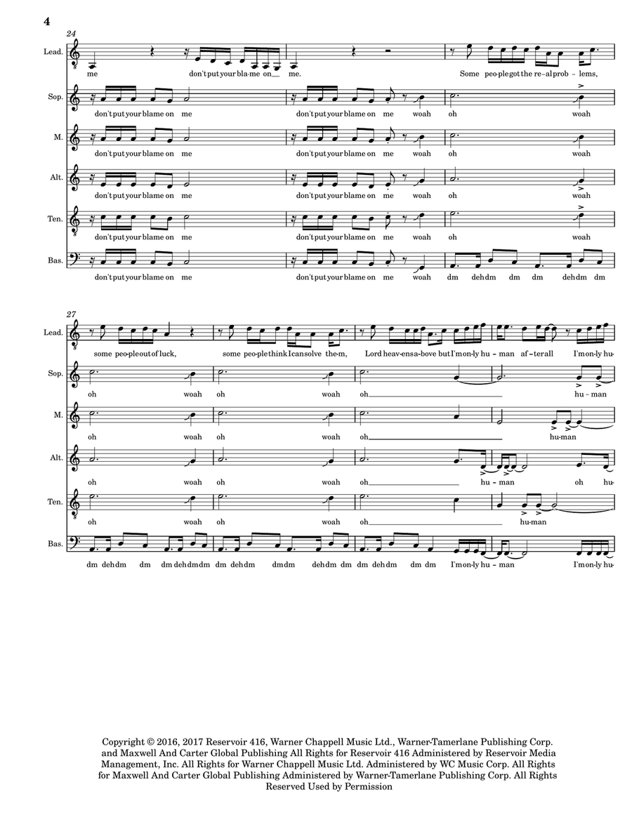 Human A Cappella scores gallery preview page 4
