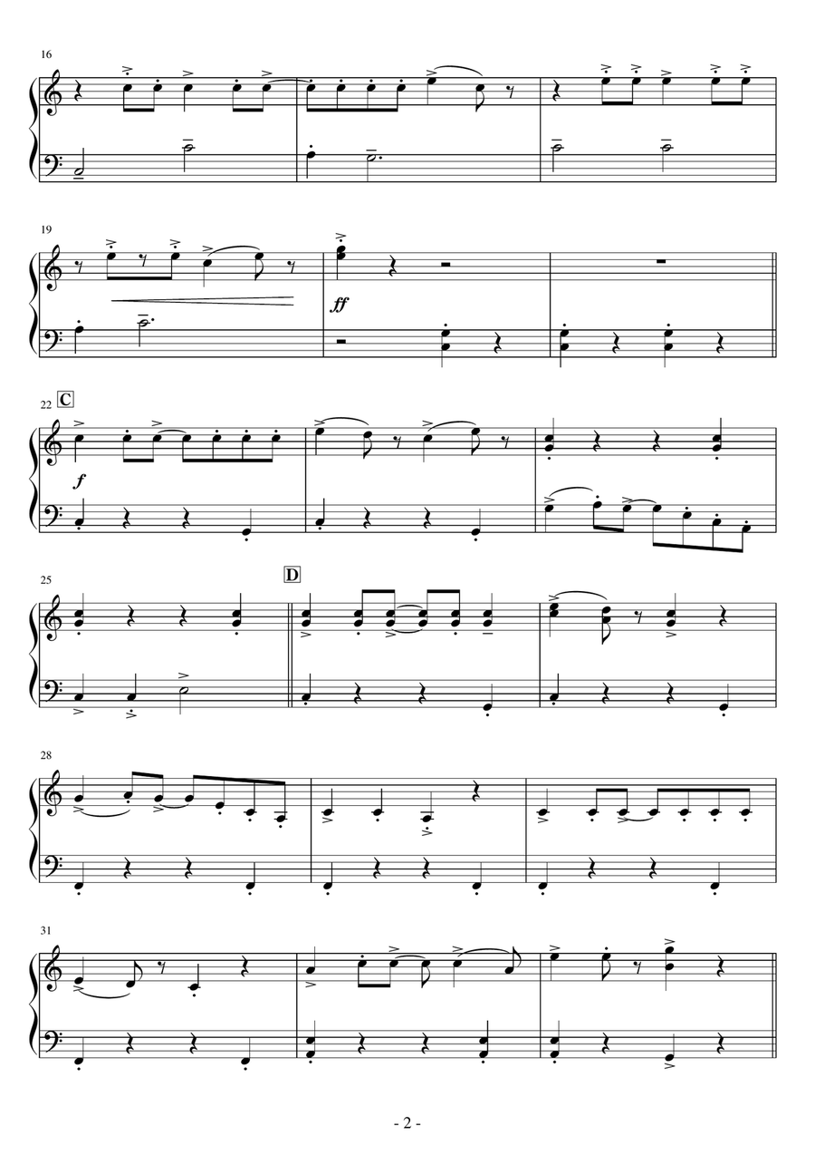 Diggah Tunnah Easy Piano scores gallery preview page 2