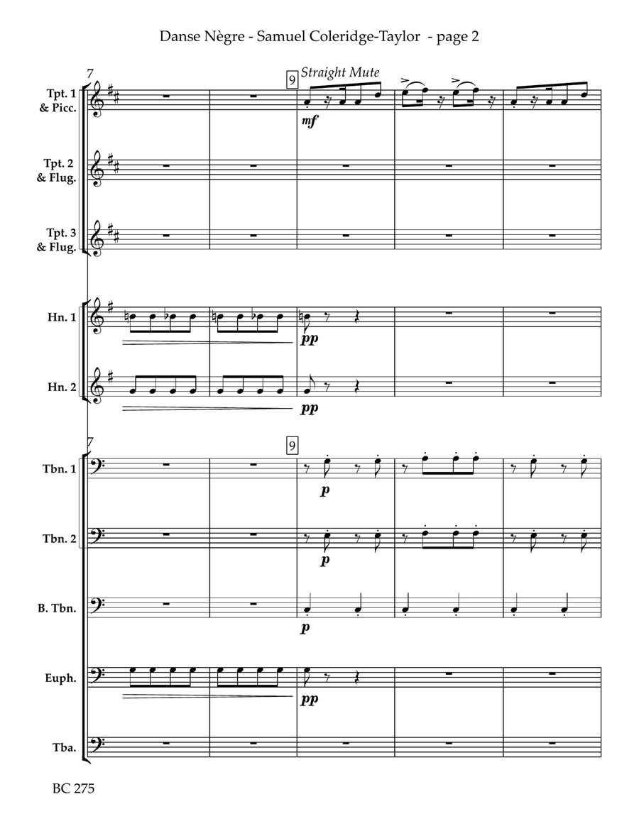 Danse Nègre from African Suite. Op. 35 for Ten Part Brass Choir Brass Ensemble scores gallery preview page 3