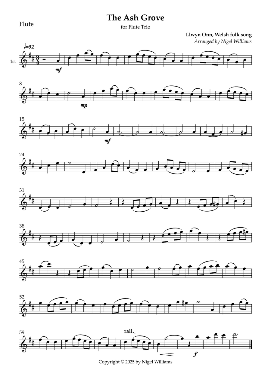 The Ash Grove The Ash Grove Flute Trio scores gallery preview page 1